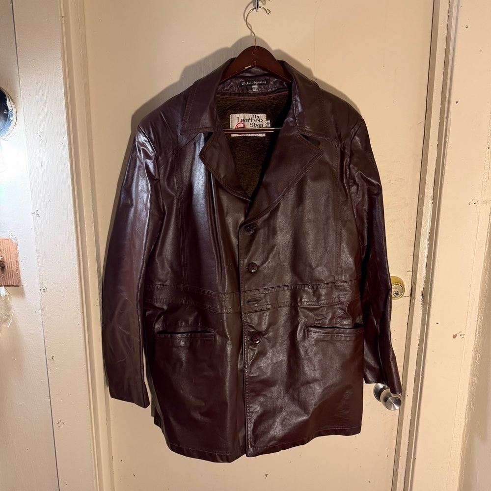 Sears Dark Brown Leather Military Jacket